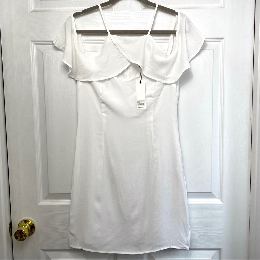 Bb Dakota Kaless Dress Crepe Ruffle Drape - Picture 5 of 7